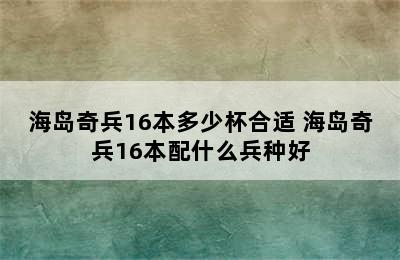 海岛奇兵16本多少杯合适 海岛奇兵16本配什么兵种好